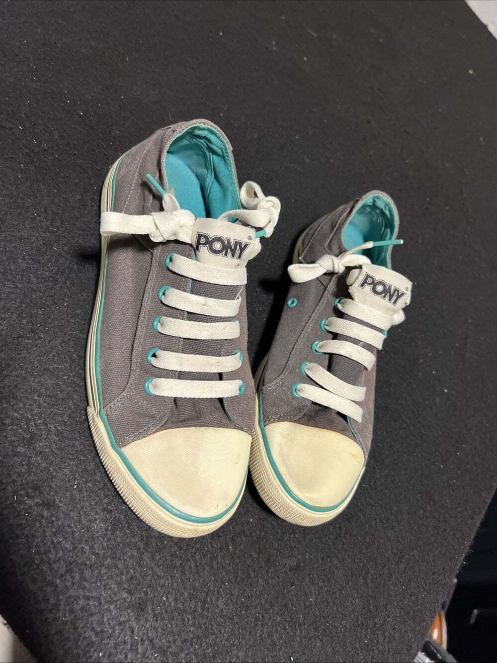 Pony Vintage Shoes Grey Teal Low Tops  Mens 7
